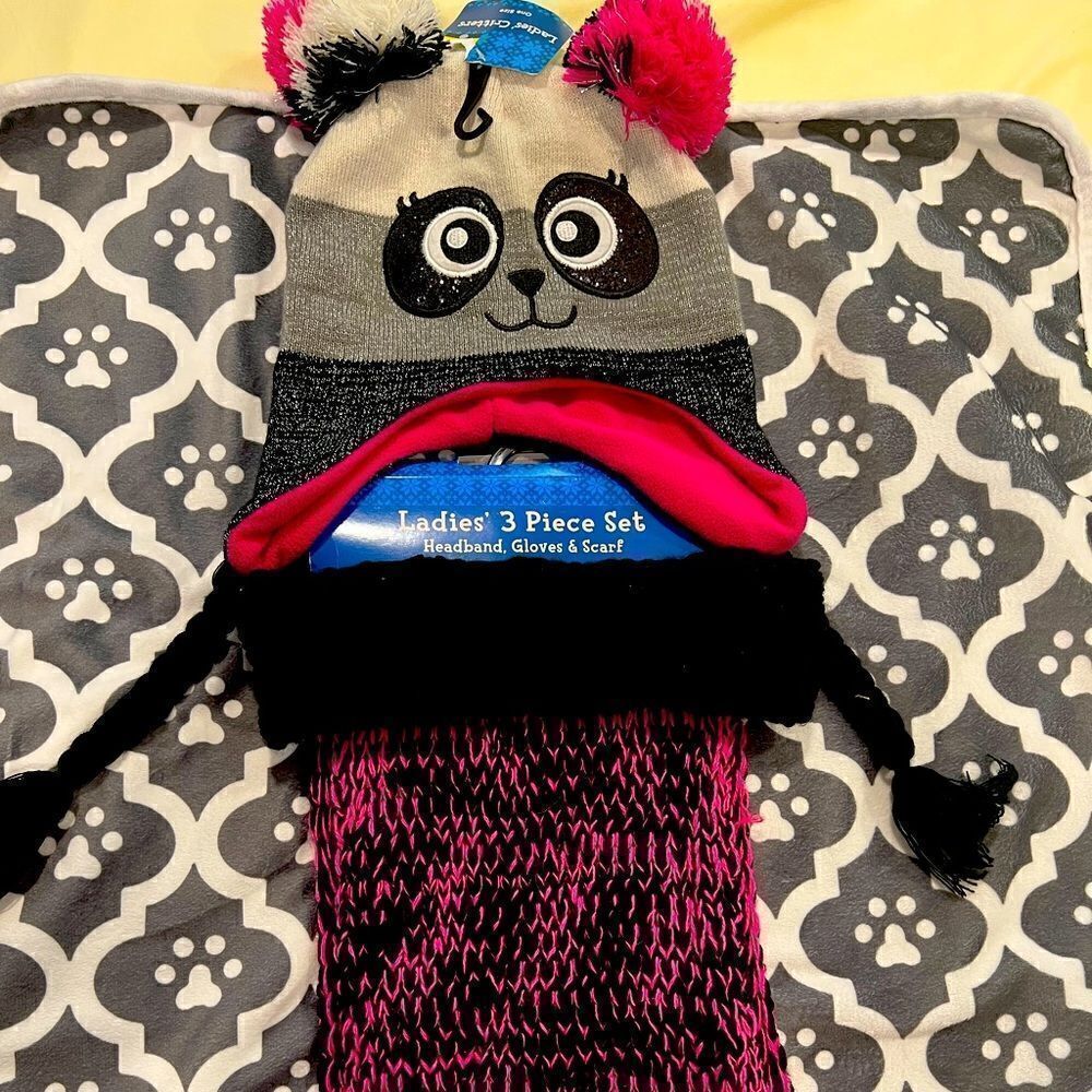 Winter hat, scarf and head band